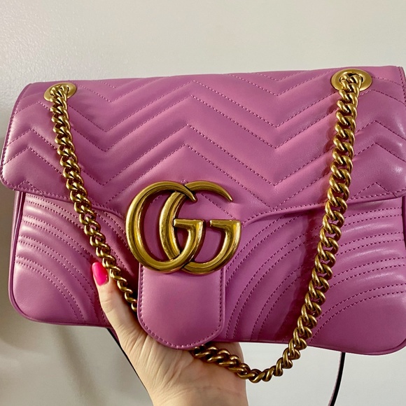 Wow! Rare Gucci Medium Marmont Bag in Pink - Picture 2 of 16